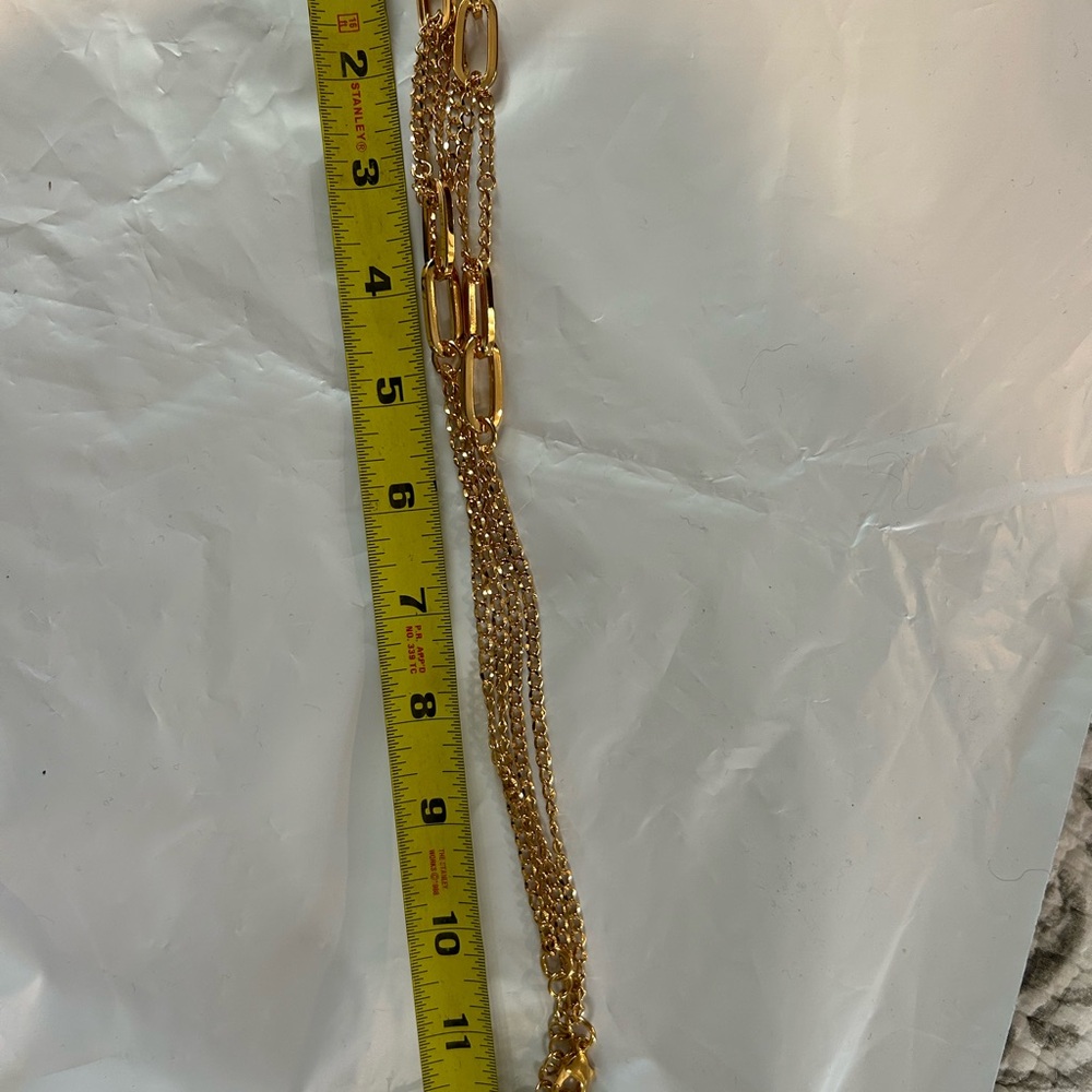 Anthropologie Mixed Chain Link Necklace 14K Plated Brass Lobster Clasp NEW - Picture 10 of 12